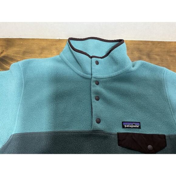 Patagonia Synchilla Snap On Two Tone Green Jacket Size Large - Picture 3 of 10